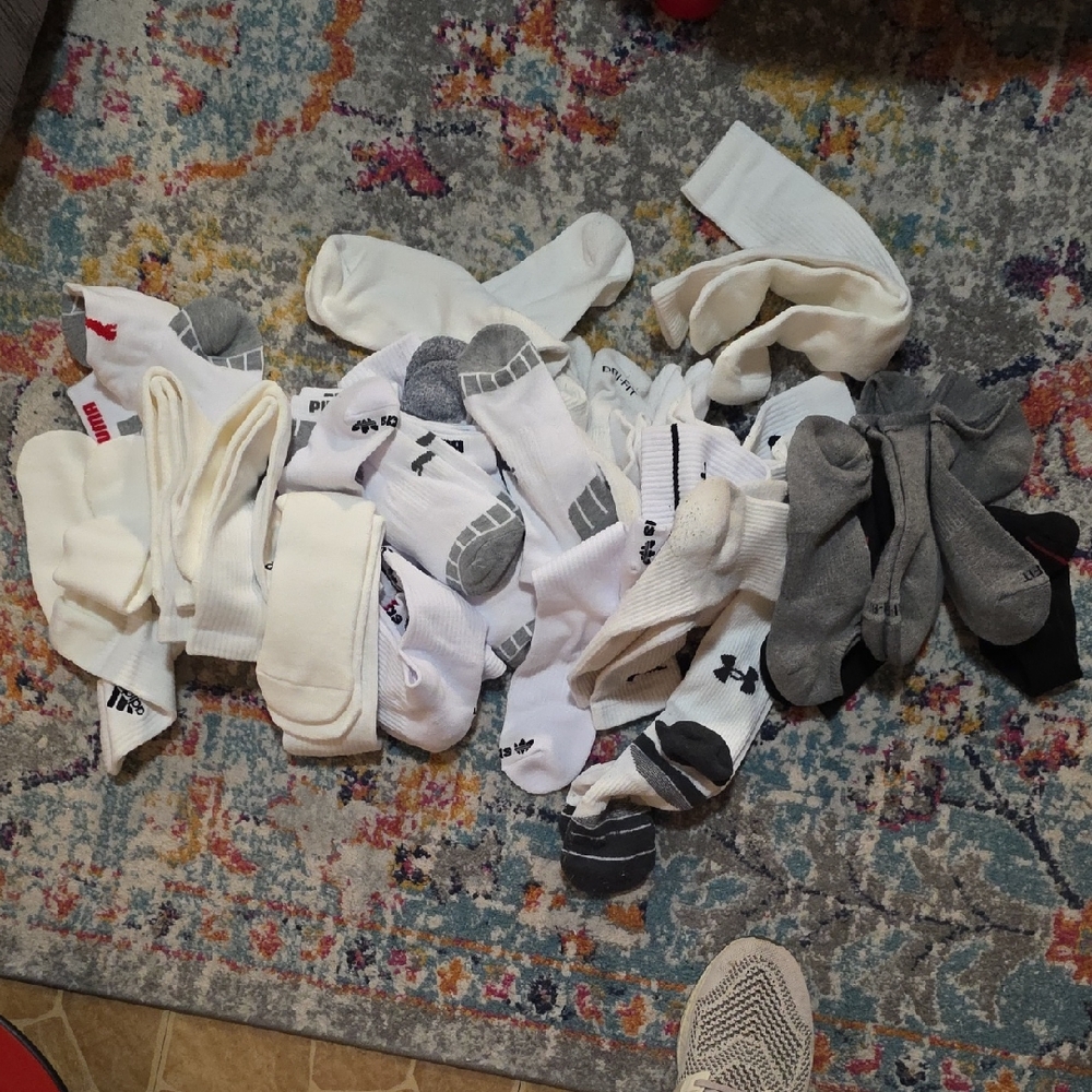 Mens Socks 23 Prs Nike Adidas UA Puma Jordan